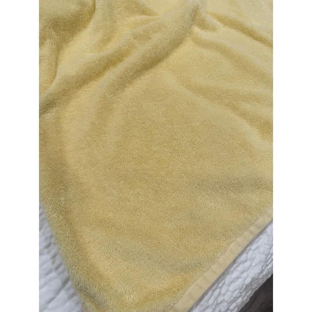 Garnet Hill Bath Towel Oversize Yellow Egyptian Cotton Plush Luxury 66 x 34 Inch